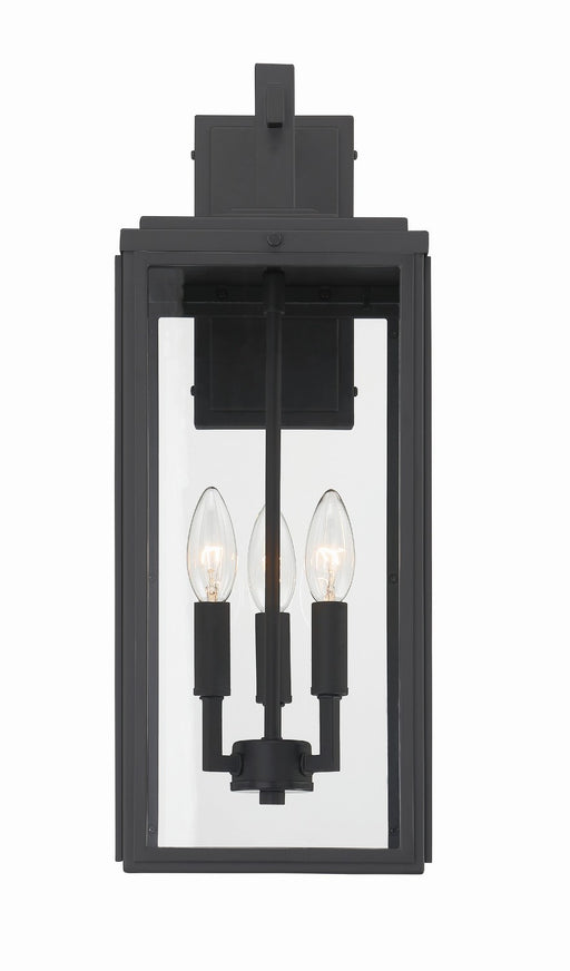 Crystorama BYR-80103-MK Byron Three Light Outdoor Wall Sconce Matte Black Main Image.jpg