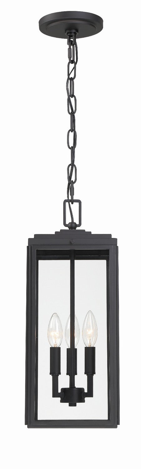Crystorama BYR-80105-MK Byron Three Light Outdoor Pendant Matte Black Main Image.jpg
