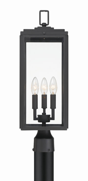 Crystorama BYR-80109-MK Byron Three Light Outdoor Post Mount Matte Black Main Image.jpg