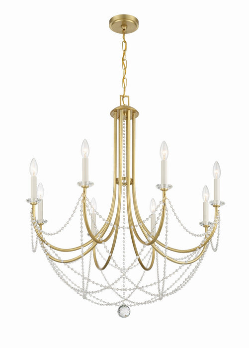 Crystorama DEL-90808-AG Delilah Eight Light Chandelier Aged Brass Main Image.jpg