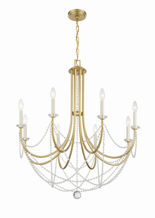 Crystorama DEL-90808-AG Delilah Eight Light Chandelier Aged Brass Main Image.jpg