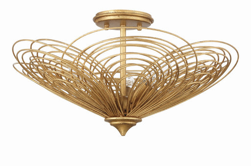 Crystorama DOR-B7703-RG Doral Three Light Semi Flush Mount Renaissance Gold Main Image.jpg