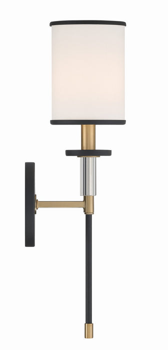 Crystorama HAT-471-BF-VG Hatfield One Light Wall Sconce Black Forged / Vibrant Gold Main Image.jpg