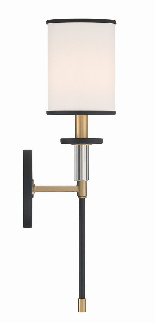 Crystorama HAT-471-BF-VG Hatfield One Light Wall Sconce Black Forged / Vibrant Gold Main Image.jpg