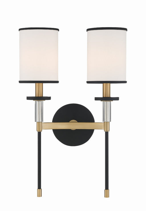 Crystorama HAT-472-BF-VG Hatfield Two Light Wall Sconce Black Forged / Vibrant Gold Main Image.jpg