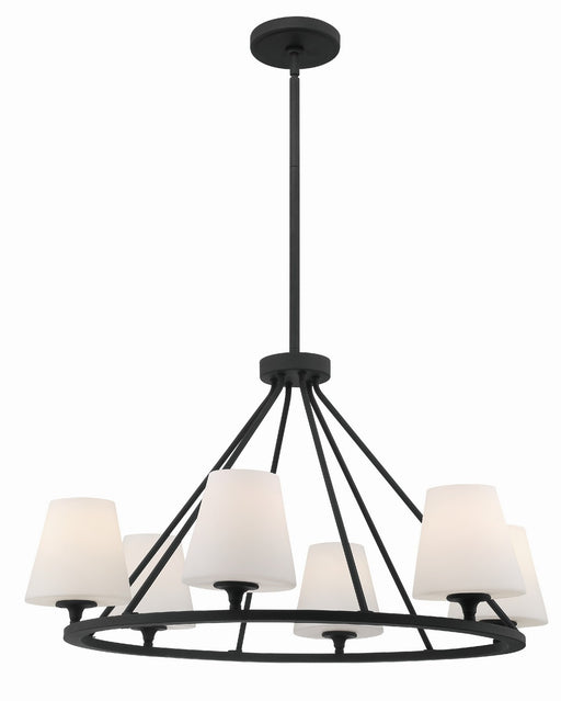 Crystorama KEE-A3006-BF Keenan Six Light Chandelier Black Forged Main Image.jpg