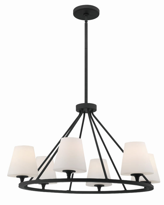 Crystorama KEE-A3006-BF Keenan Six Light Chandelier Black Forged Main Image.jpg