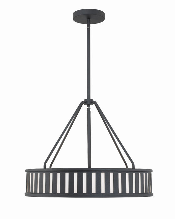 Crystorama KEN-8304-BF Kendal Four Light Pendant Black Forged Main Image.jpg