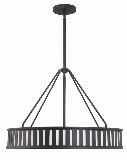 Crystorama KEN-8306-BF Kendal Six Light Pendant Black Forged Main Image.jpg