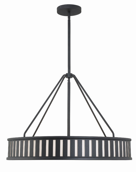 Crystorama KEN-8306-BF Kendal Six Light Pendant Black Forged Main Image.jpg