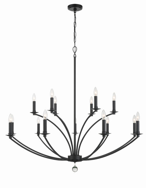 Crystorama MIL-8015-BK Mila 15 Light Chandelier Black Main Image.jpg