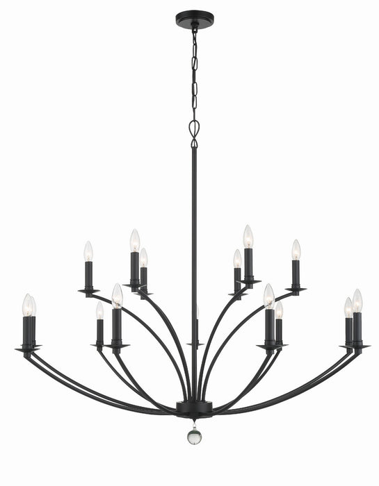 Crystorama MIL-8015-BK Mila 15 Light Chandelier Black Main Image.jpg