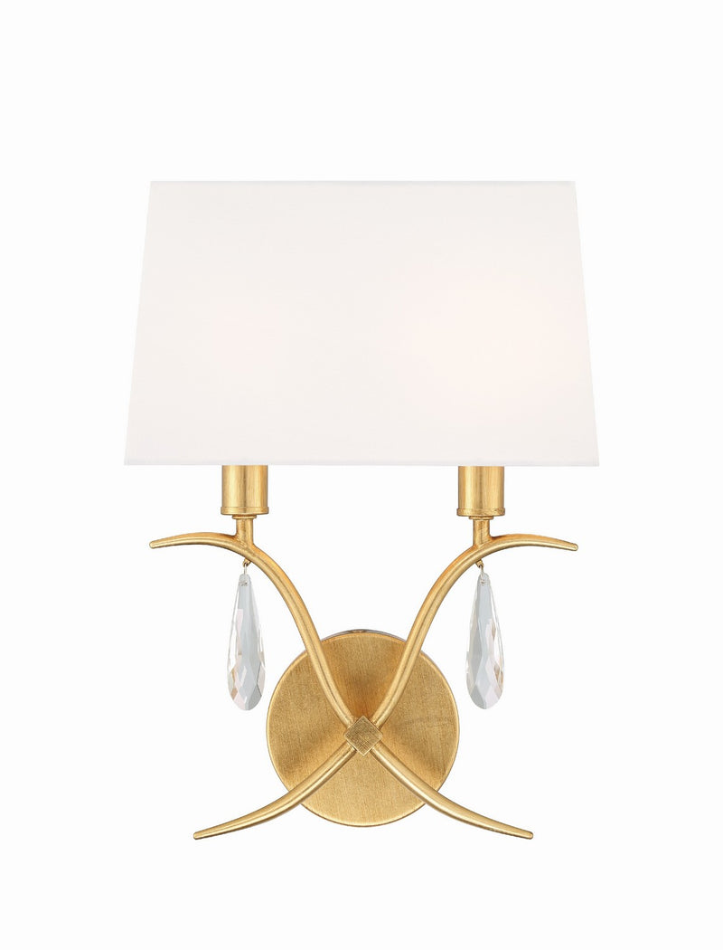Crystorama ROL-18802-GA Rollins Two Light Wall Sconce Antique Gold Main Image.jpg