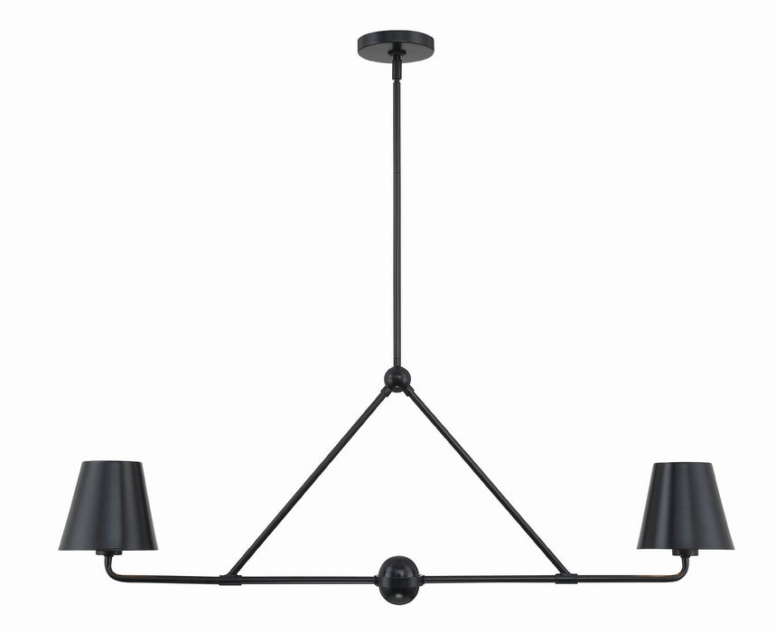 Crystorama XAV-B9302-MK Xavier Two Light Chandelier Matte Black Main Image.jpg