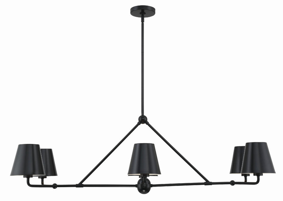 Crystorama XAV-B9306-MK Xavier Six Light Chandelier Matte Black Main Image.jpg
