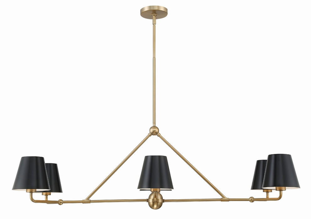 Crystorama XAV-B9306-VG Xavier Six Light Chandelier Vibrant Gold Main Image.jpg