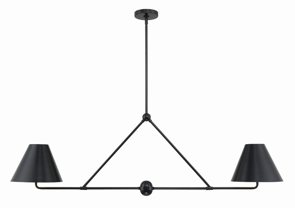 Crystorama XAV-B9307-MK Xavier Four Light Chandelier Matte Black Main Image.jpg