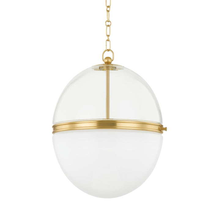 Hudson Valley 3821-AGB Donnell One Light Pendant, Aged Brass Main Image.jpg