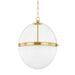 Hudson Valley 3821-AGB Donnell One Light Pendant, Aged Brass Main Image.jpg