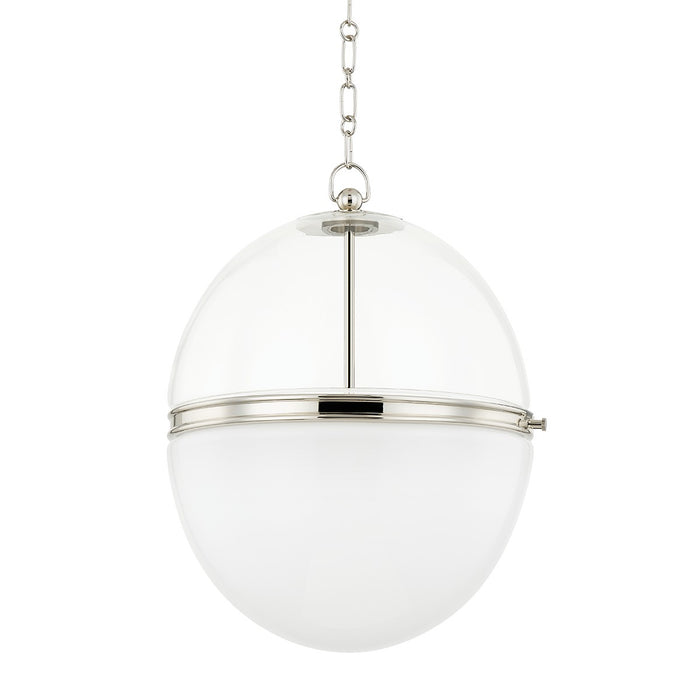 Hudson Valley 3821-PN Donnell One Light Pendant, Polished Nickel Main Image.jpg