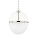 Hudson Valley 3821-PN Donnell One Light Pendant, Polished Nickel Main Image.jpg