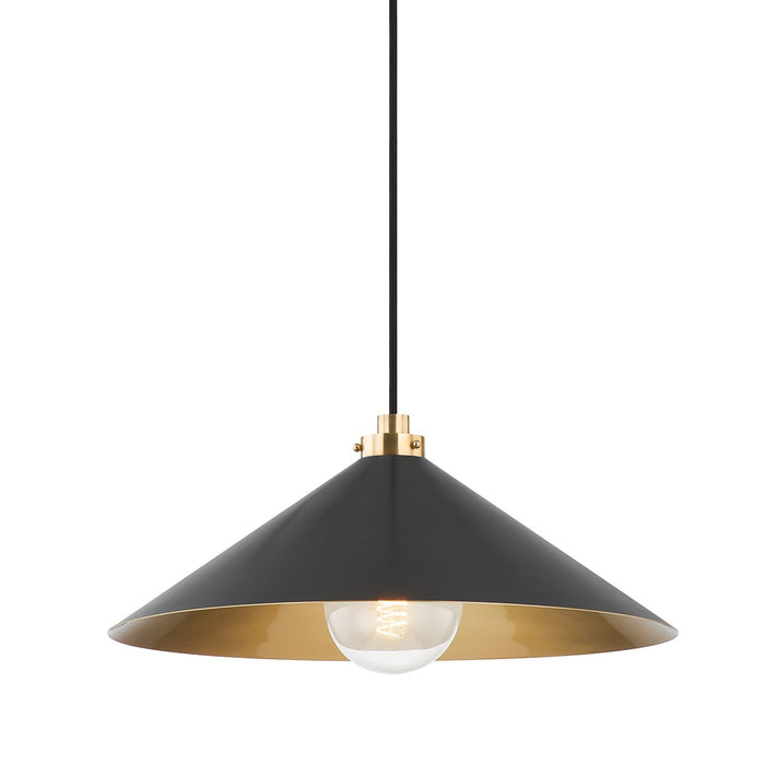 Hudson Valley MDS1402-AGB/DB Clivedon One Light Pendant, Aged Brass Main Image.jpg