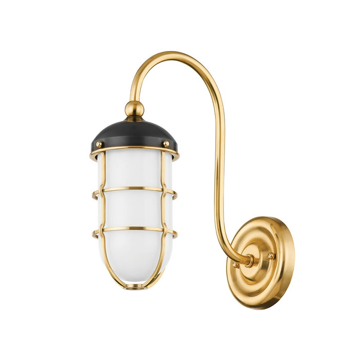 Hudson Valley MDS1500-AGB/DB Holkham One Light Wall Sconce, Aged Brass Main Image.jpg