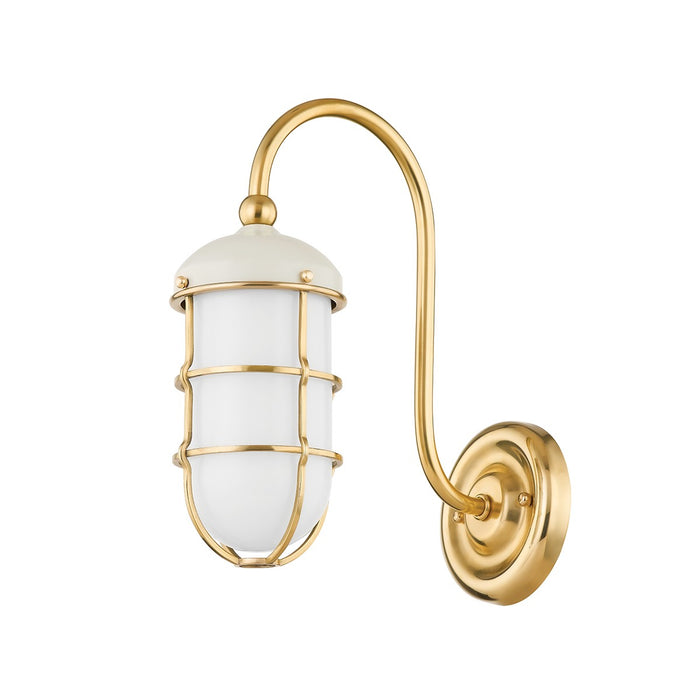 Hudson Valley MDS1500-AGB/OW Holkham One Light Wall Sconce, Aged Brass Main Image.jpg