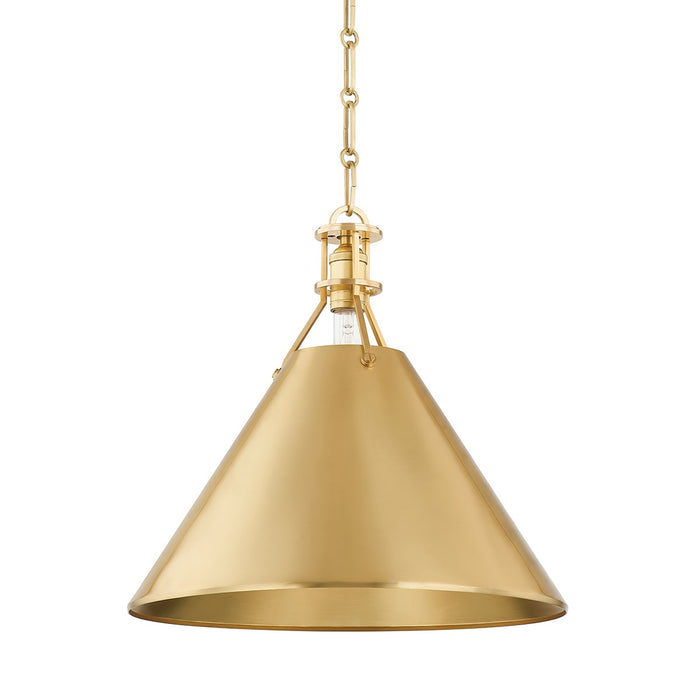 Hudson Valley MDS952-AGB Metal No. 2 One Light Pendant, Aged Brass Main Image.jpg