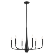 Kichler 52525BK Six Light Chandelier, Black