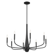 Kichler 52526BK Eight Light Chandelier, Black