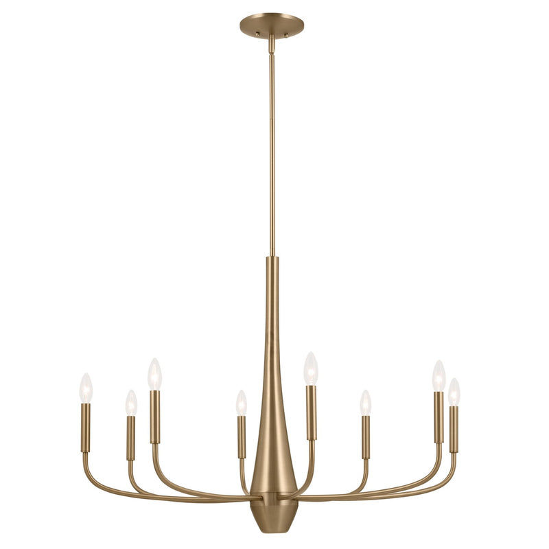 Kichler 52526CPZ Eight Light Chandelier, Champagne Bronze