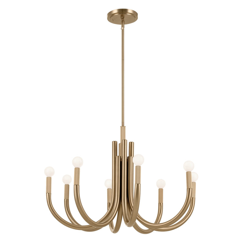 Kichler 52550CPZ Eight Light Chandelier, Champagne Bronze