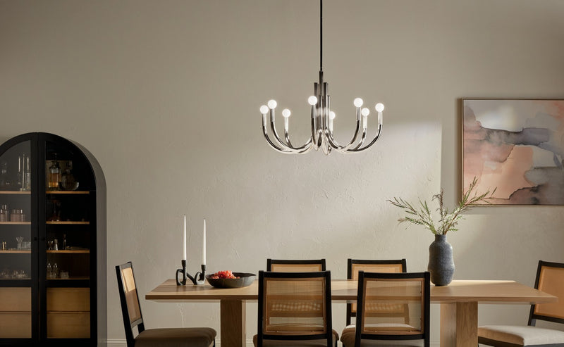 Kichler 52550PN Eight Light Chandelier, Polished Nickel (4)