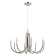 Kichler 52550PN Eight Light Chandelier, Polished Nickel