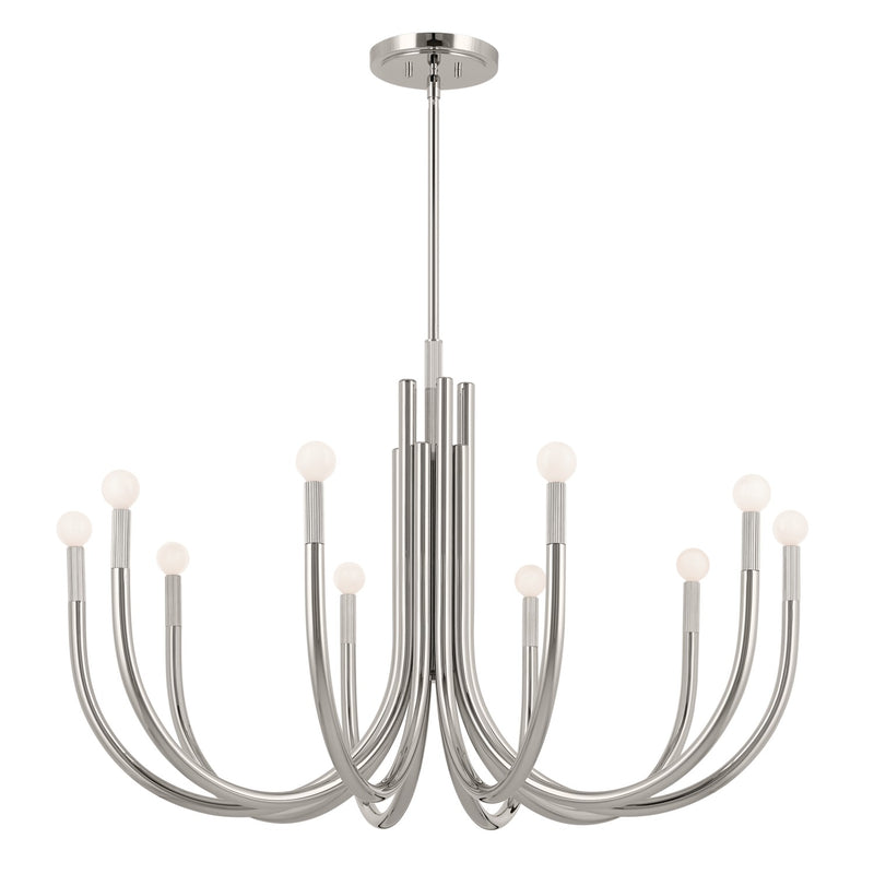 Kichler 52551PN Ten Light Chandelier, Polished Nickel