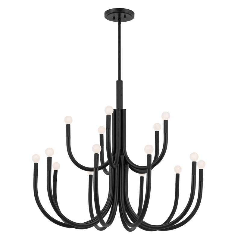 Kichler 52552BK 15 Light Chandelier, Black