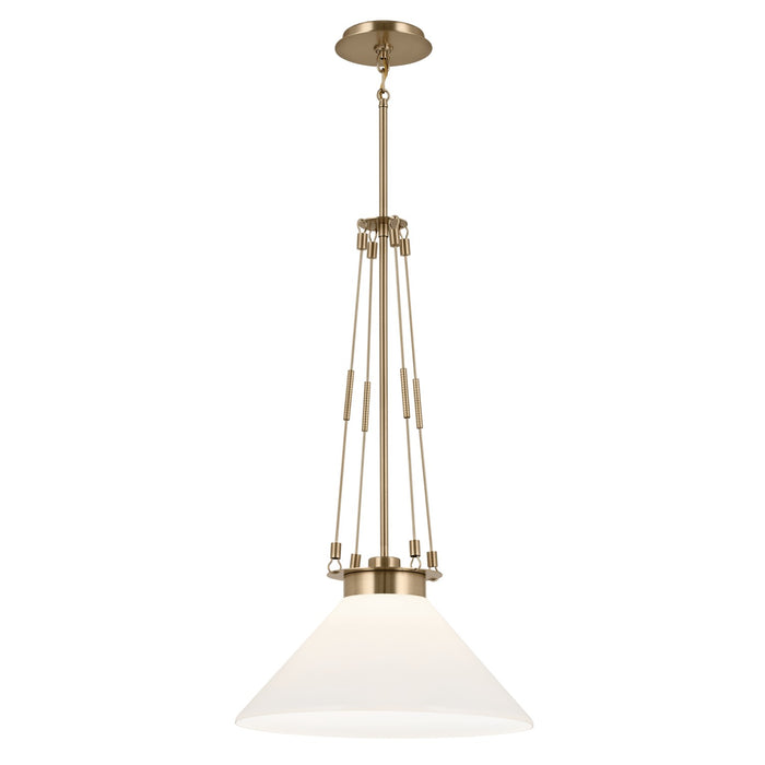 Kichler 52581CPZ Albers One Light Pendant, Champagne Bronze Main Image.jpg