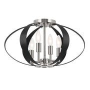Kichler 52588PN Four Light Flush Mount, Polished Nickel