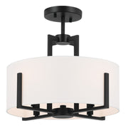 Kichler 52591BK Four Light Pendant/Semi Flush, Black