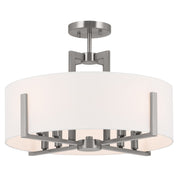 Kichler 52592CLP Eight Light Pendant/Semi Flush, Classic Pewter