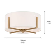 Kichler 52593CPZ Two Light Flush Mount, Champagne Bronze (6)