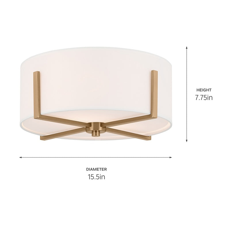 Kichler 52593CPZ Two Light Flush Mount, Champagne Bronze (6)