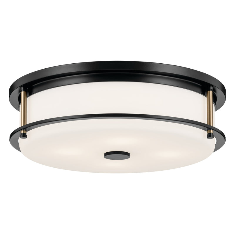 Kichler 52597BKCPZ Four Light Flush Mount, Black