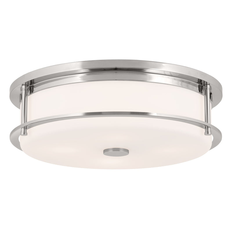 Kichler 52597PN Four Light Flush Mount, Polished Nickel