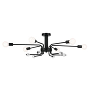 Kichler 52602BK Six Light Semi Flush Mount, Black