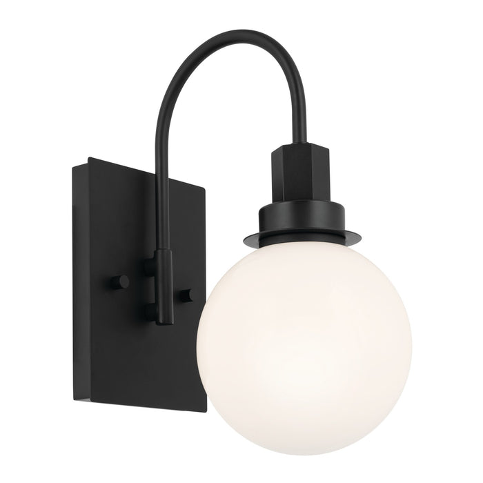 Kichler 55149BK Hex One Light Wall Sconce, Black Main Image.jpg