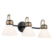 Kichler 55155BK Three Light Bath, Black