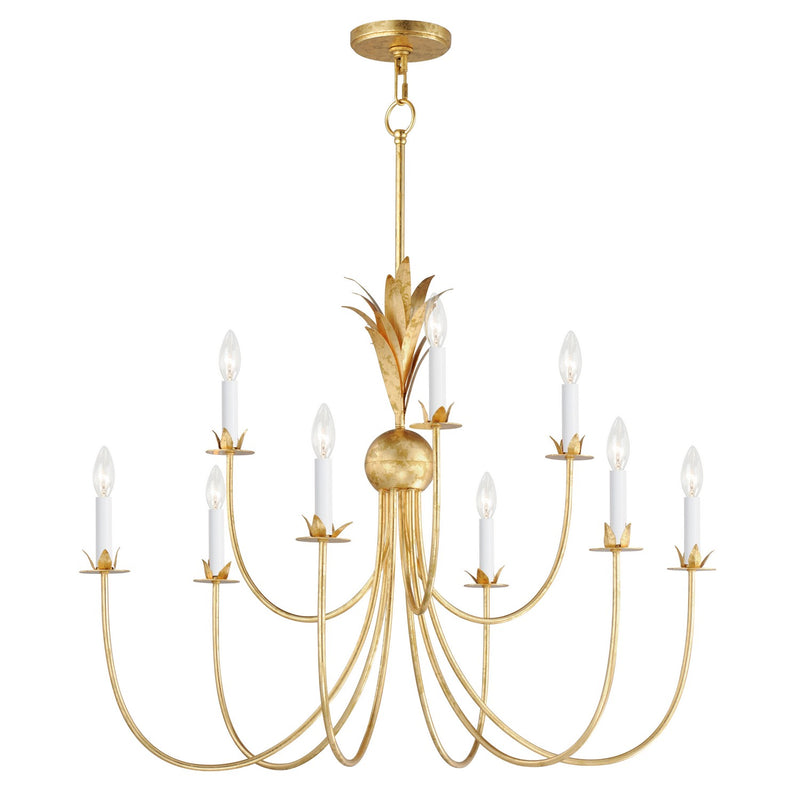 Maxim 2889GL Paloma Nine Light Chandelier, Gold Leaf Main Image.jpg