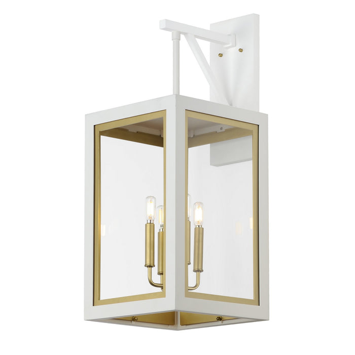 Maxim 30056CLWTGLD Neoclass Four Light Outdoor Wall Sconce, White/Gold Main Image.jpg